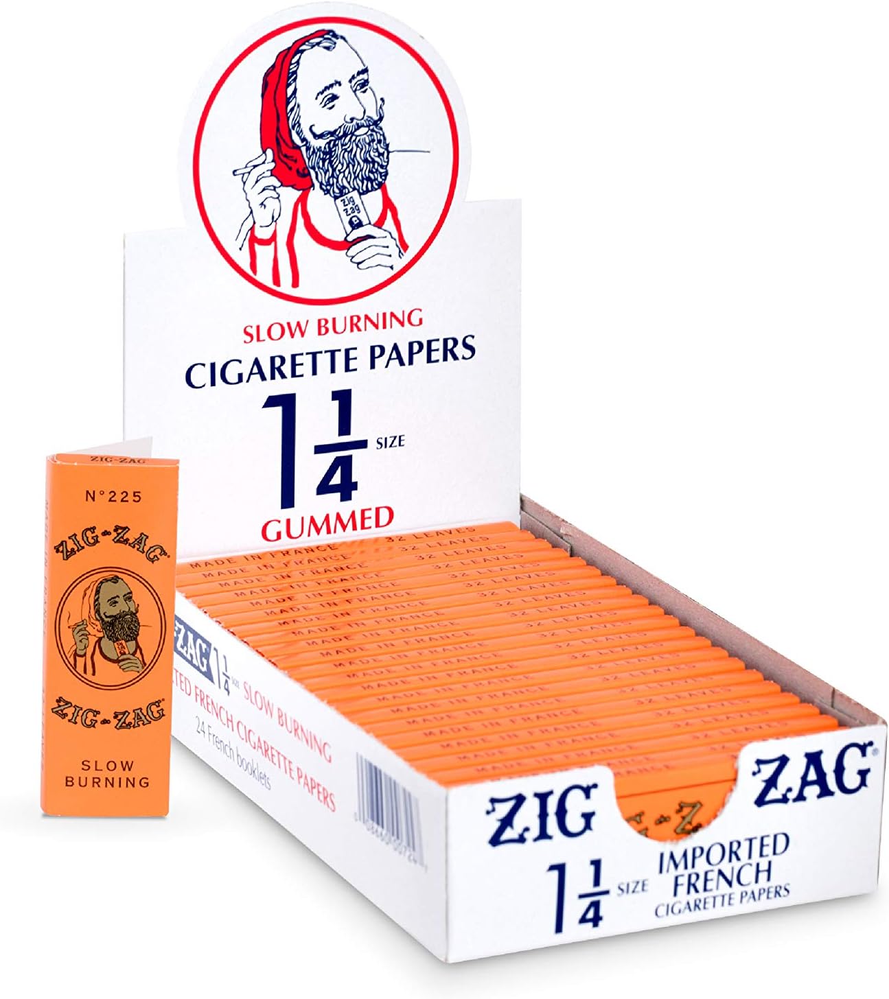 Zig Zag Orange 1 1/4 Size (No tips)