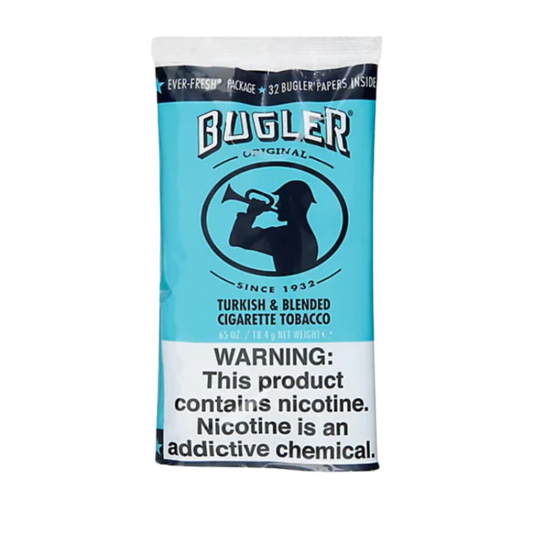 tobacco bugler Original - .65 OZ BUGLER POUCH ORIGINAL (TURKISH BLEND)Category Bugler Cigarette Rolling Papers, 24